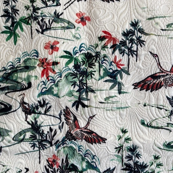 H&M | Jacquard weave bird print mini skirt in cream - Picture 6 of 10